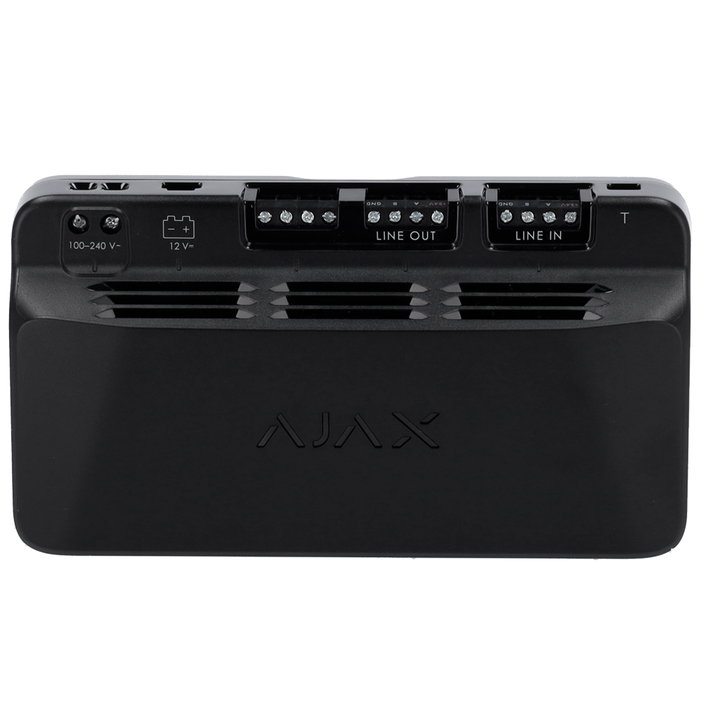 Module pour alimentation supplémentaire du bus Fibra - Puissance de sortie de 45 W - Certifié Grade 3 - Étend la portée jusqu'à 2.000 mètres de plus - Jusqu'à 10 modules par bus - Alimentation principale de 230 VAC